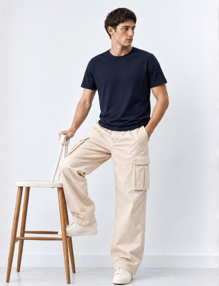 Straight Fit Cargo Pant – Beige