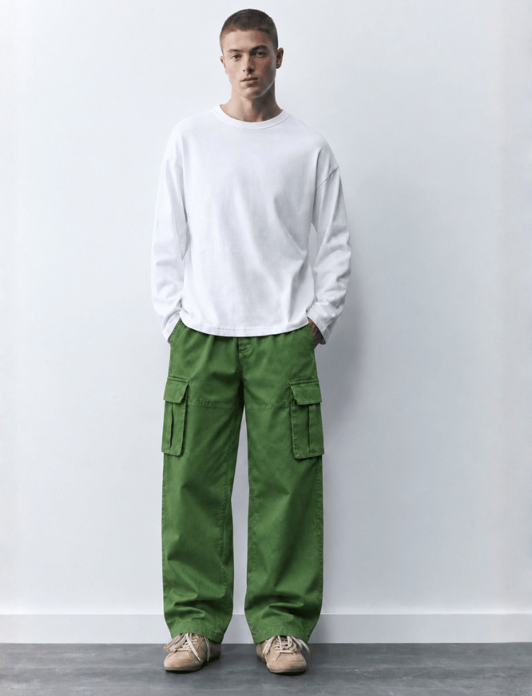 Straight Fit Cargo Pants – Green