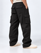 Black Twill Cargo Pants