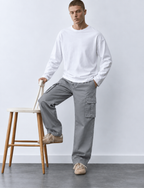 Grey Twill Cargo Pants