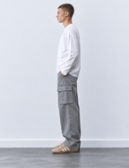 Grey Twill Cargo Pants