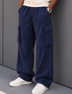 Navy Blue Baggy Cargo Pants