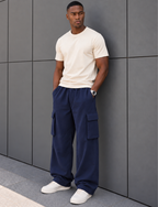 Navy Blue Baggy Cargo Pants