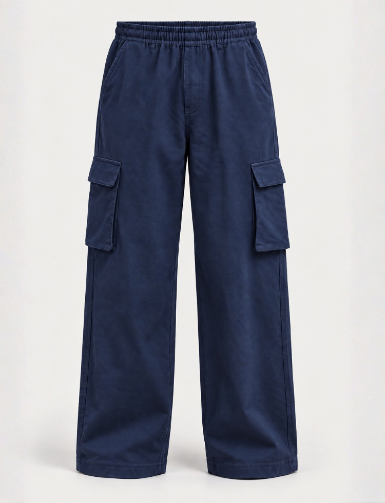 Navy Blue Baggy Cargo Pants