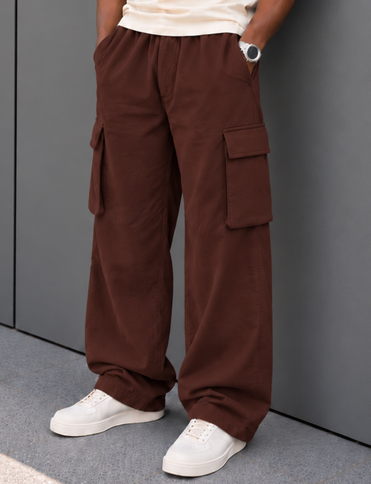 Brown Baggy Cargo Pants