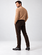 Sand Beige Textured Knit Sweater – Crew Neck