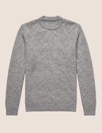 Diamond Textured Knit Sweater – Crew Neck