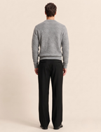 Diamond Textured Knit Sweater – Crew Neck