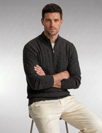 Black Knit Sweater – Quarter Zip Neck