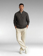 Black Knit Sweater – Quarter Zip Neck
