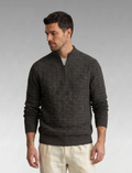Black Knit Sweater – Quarter Zip Neck