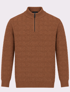 Geometric Knit Sweater – Quarter Zip Neck